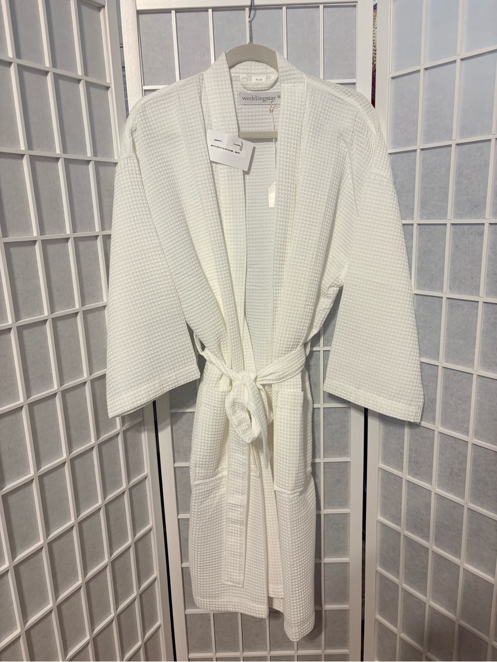 Women's Waffle Robe in White